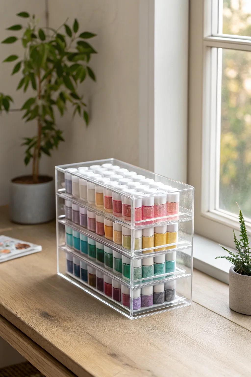 Organize with elegance: Transform your paint tube storage into a minimalist masterpiece.