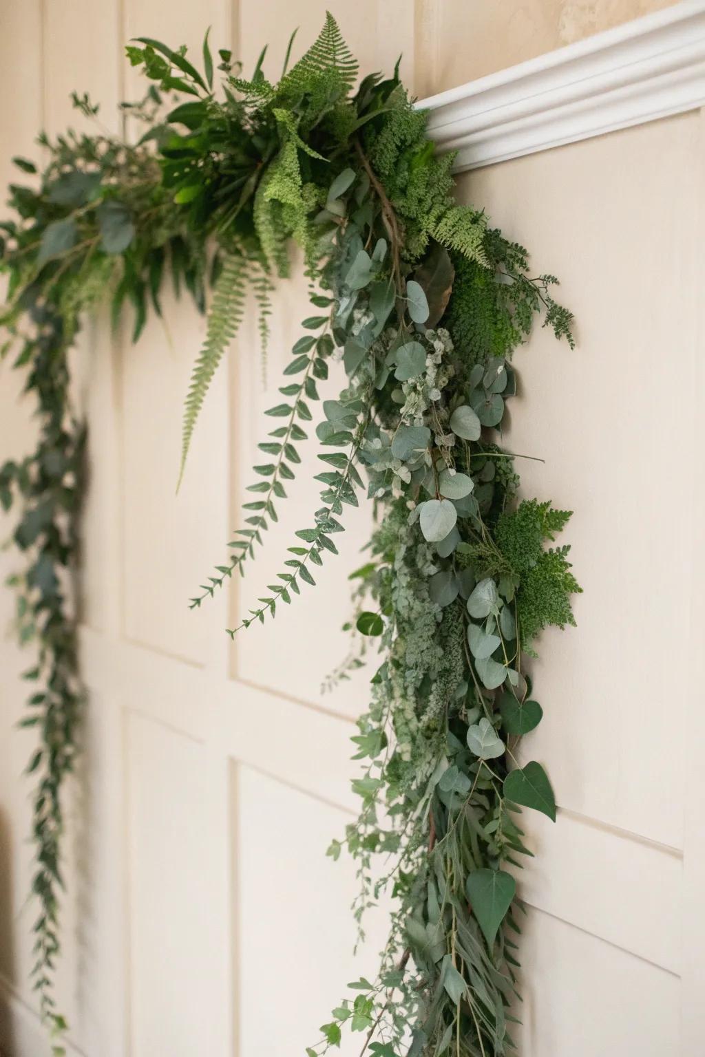 Embrace nature's elegance with a DIY greenery garland that brings the outdoors inside. 🌿 #ScandiBohoDecor