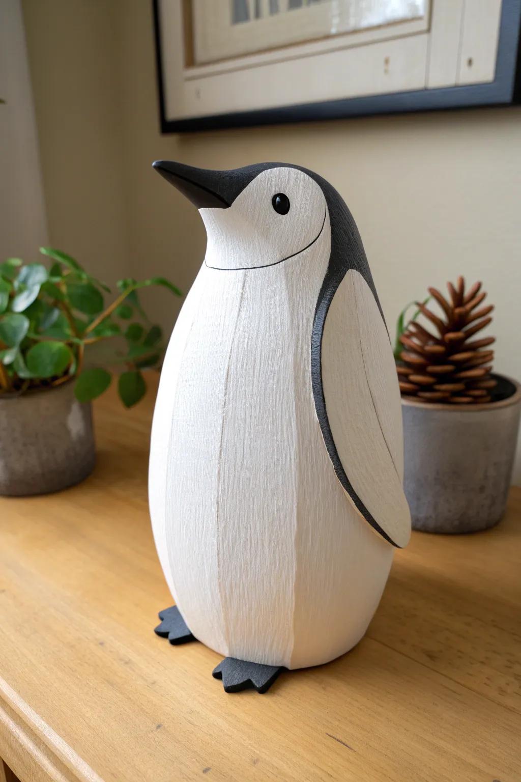 Save with style: Embrace simplicity and charm with this adorable penguin piggy bank!
