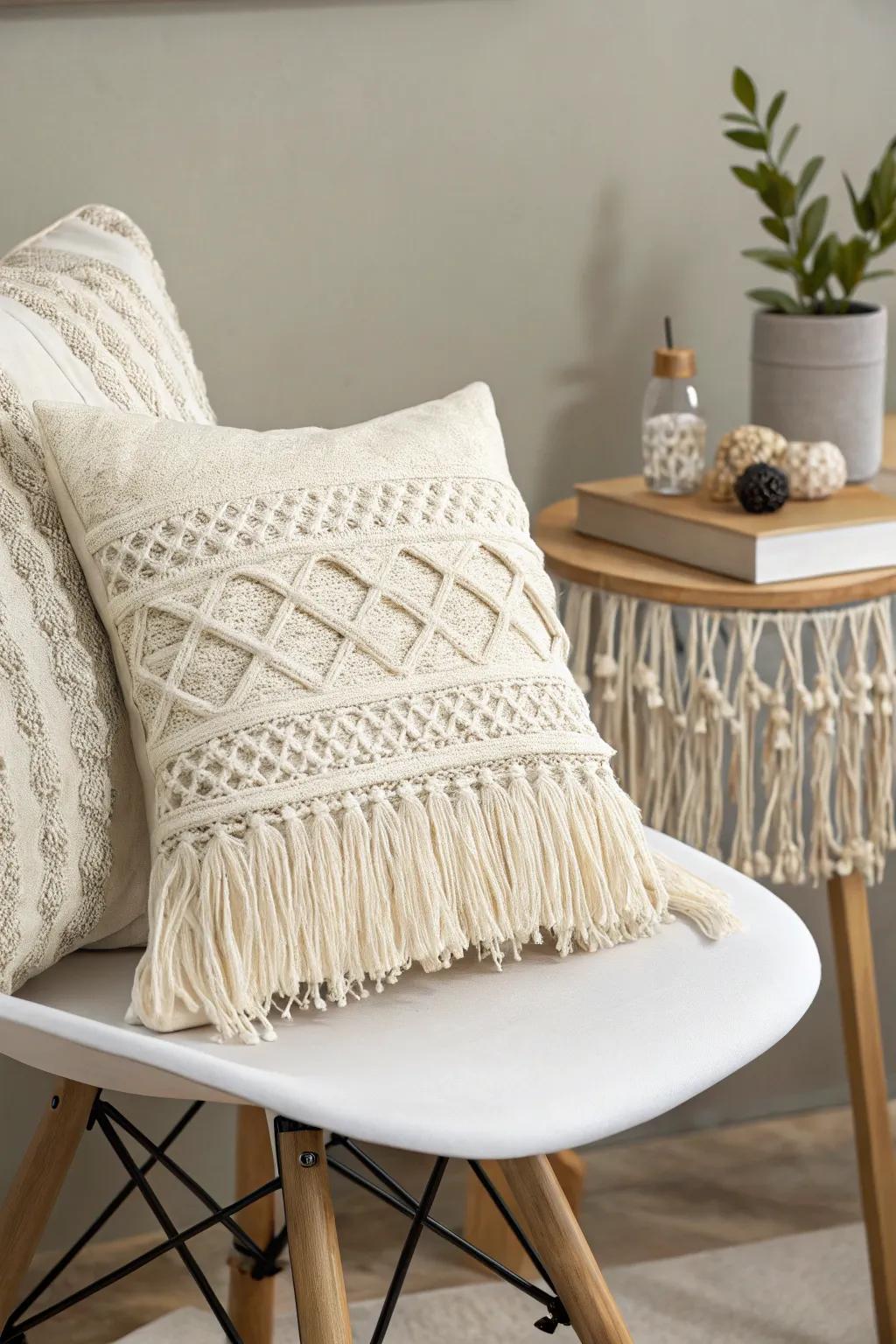 Elevate your space with handcrafted boho fringe pillows—simplicity and style in perfect harmony.