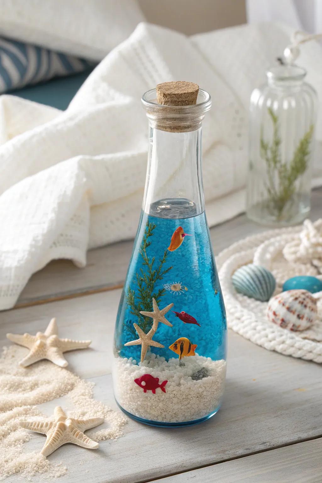 Bring the ocean to your fingertips with this enchanting Under the Sea sensory bottle.