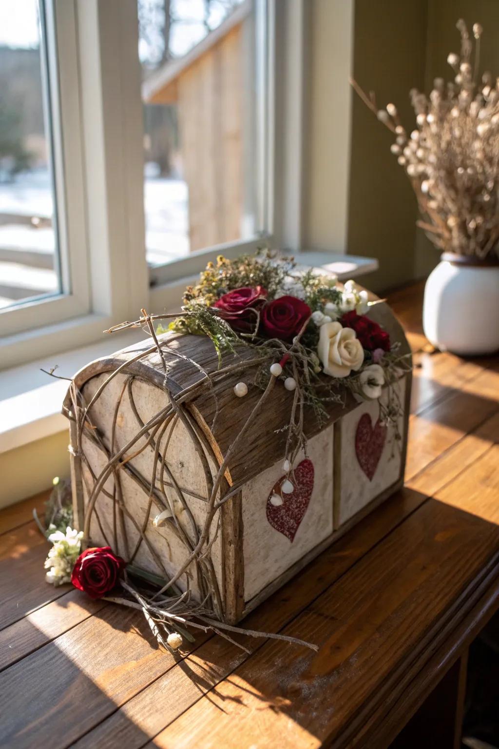 An earthy Valentine box that brings nature indoors.