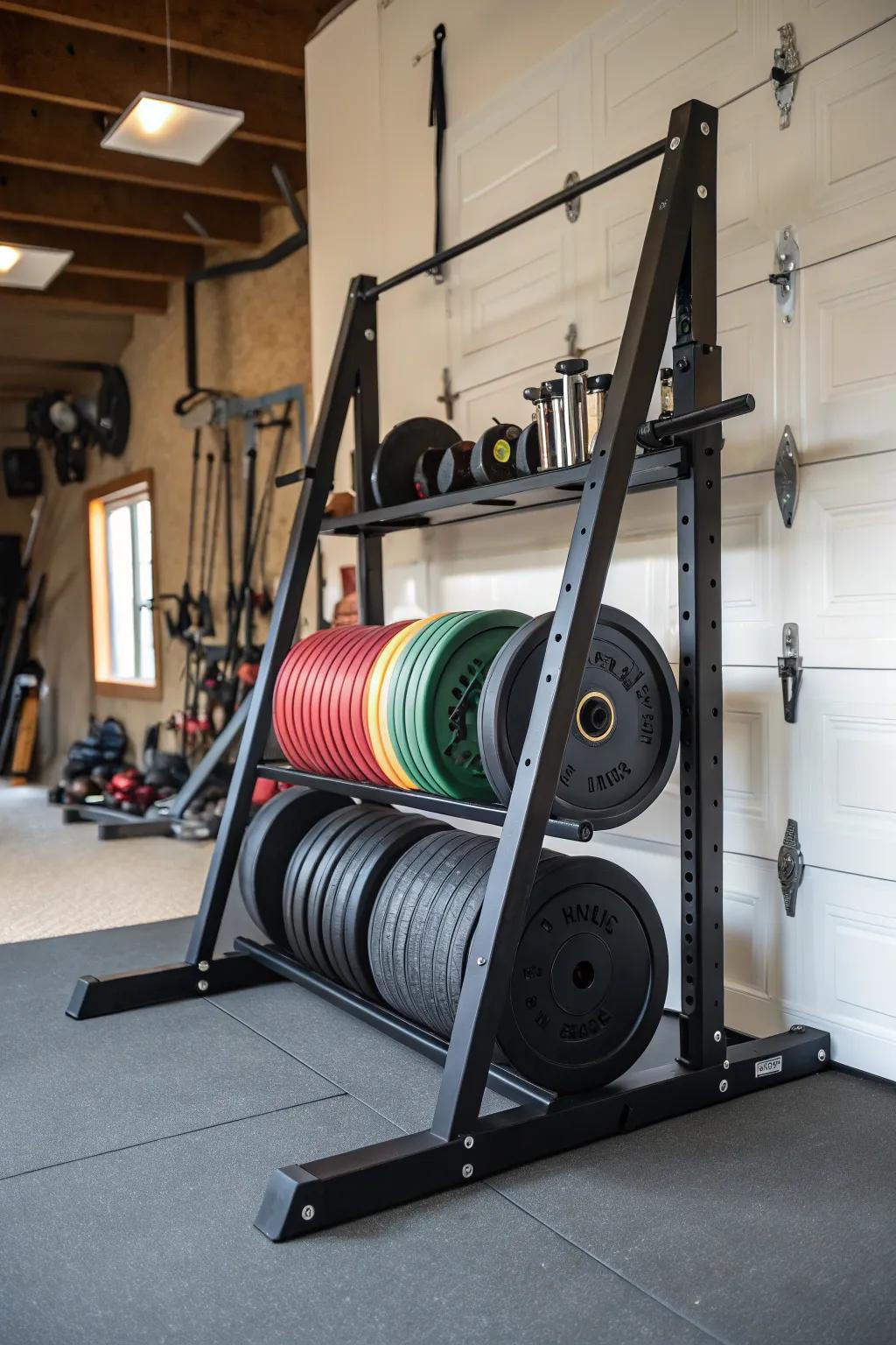 An A-frame rack is a sturdy and efficient storage solution.