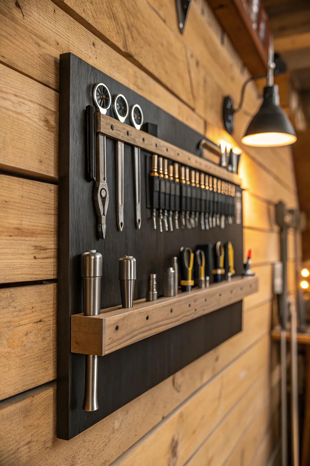 Organize with style: Keep your tools within arm's reach with a magnetic strip.