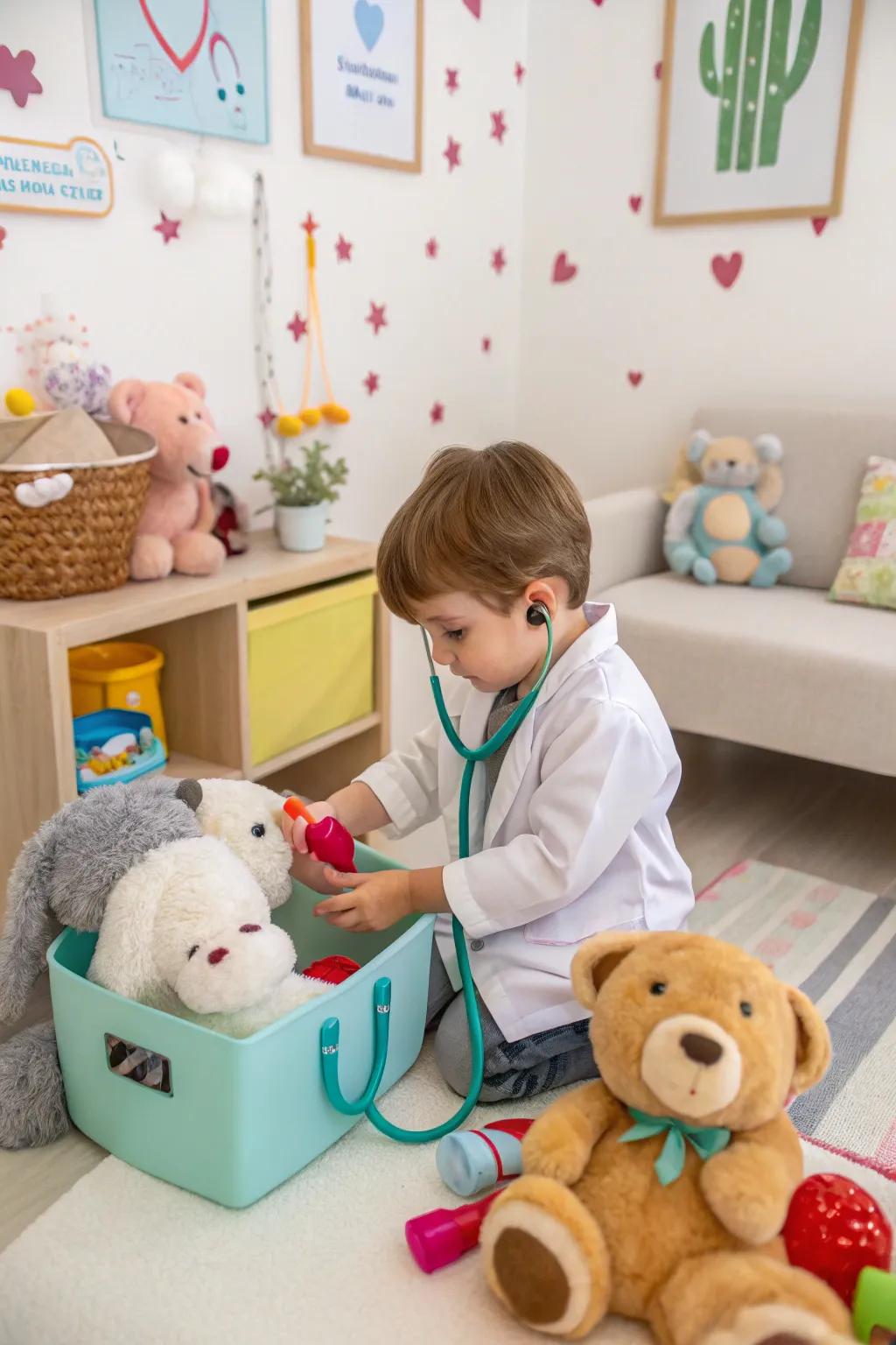 A pet vet clinic is perfect for animal-loving toddlers.