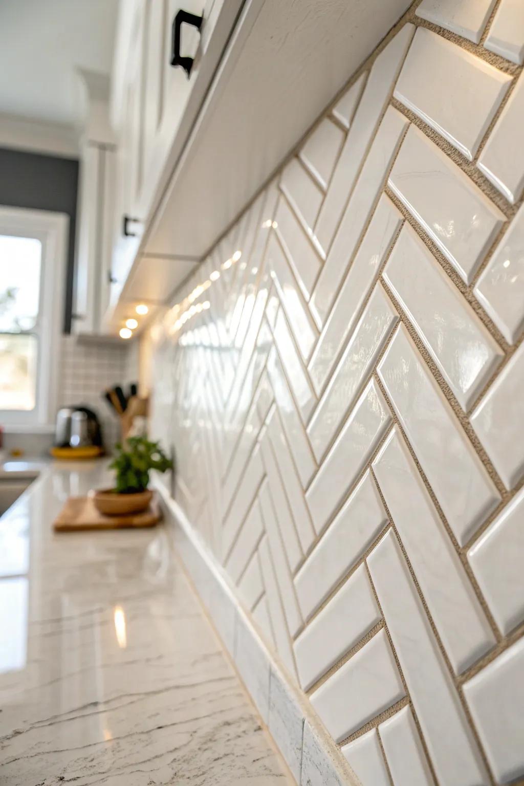 Elevate your kitchen's style with a sophisticated twist on classic subway tiles.