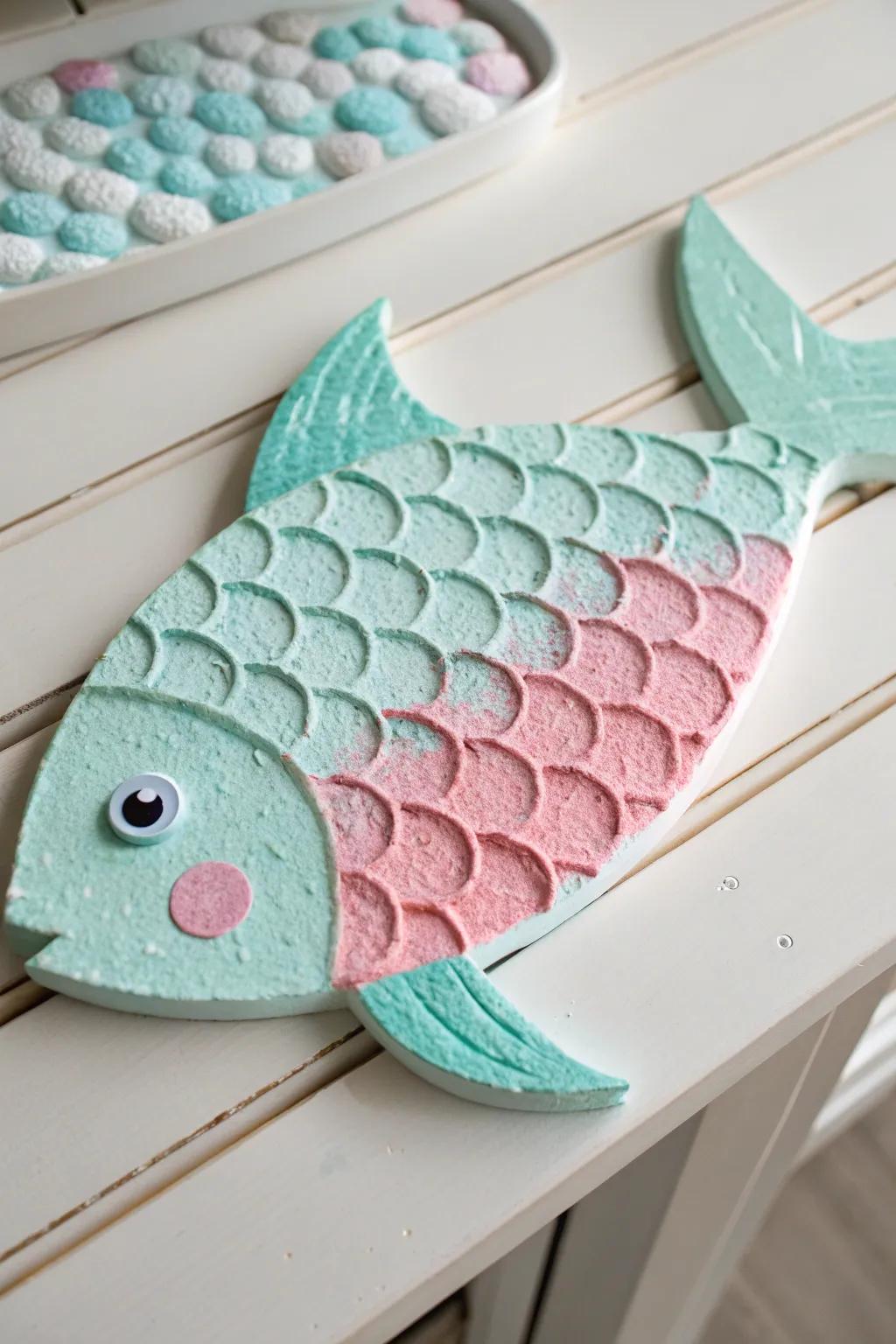 Delight in the simple joy of crafting with bubble wrap scales—where creativity meets play!