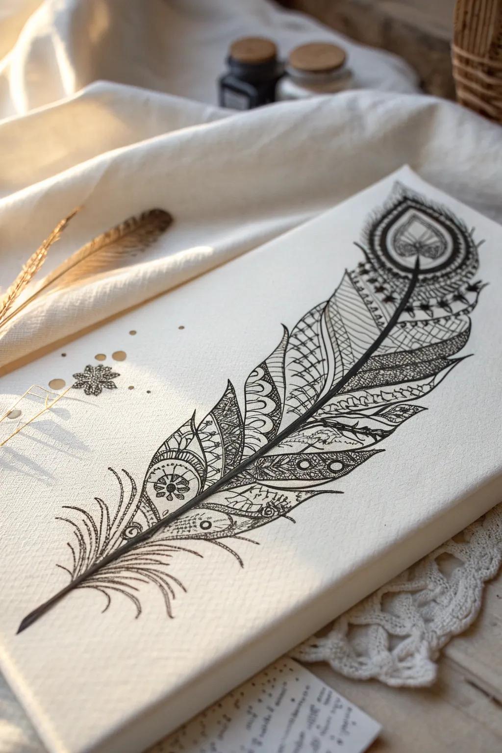 Feathered Elegance: Discover the art of simplicity with a touch of boho charm.