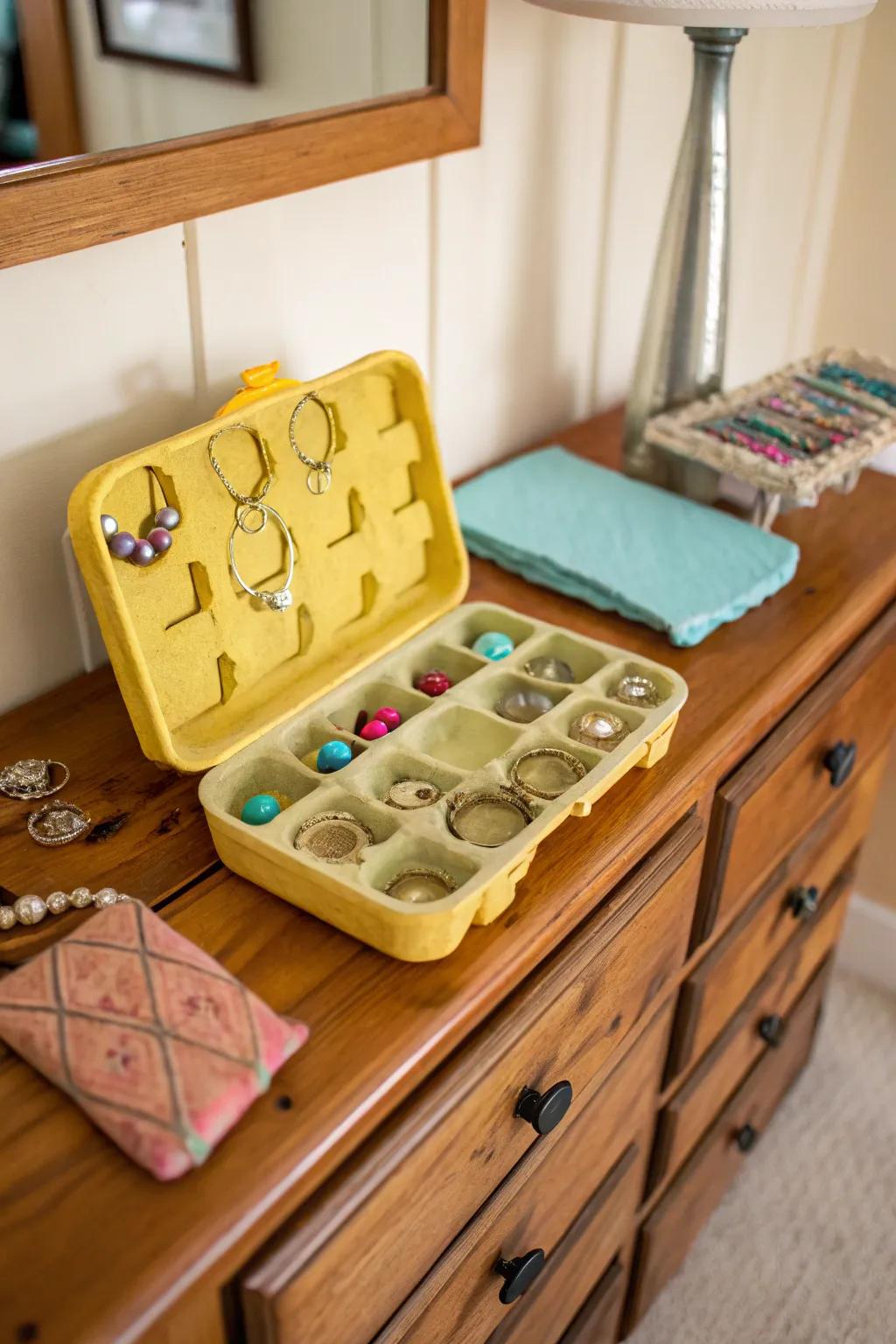 Keep your jewelry organized in style with this DIY organizer.