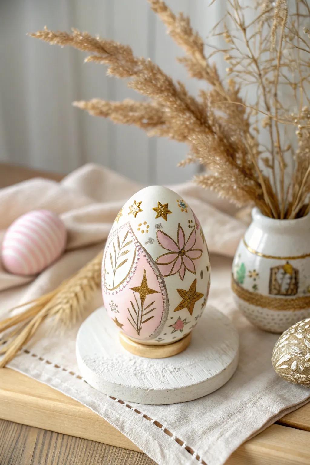 Capture the essence of seasonal charm with delicate eggshell art that tells a story of tradition and creativity.