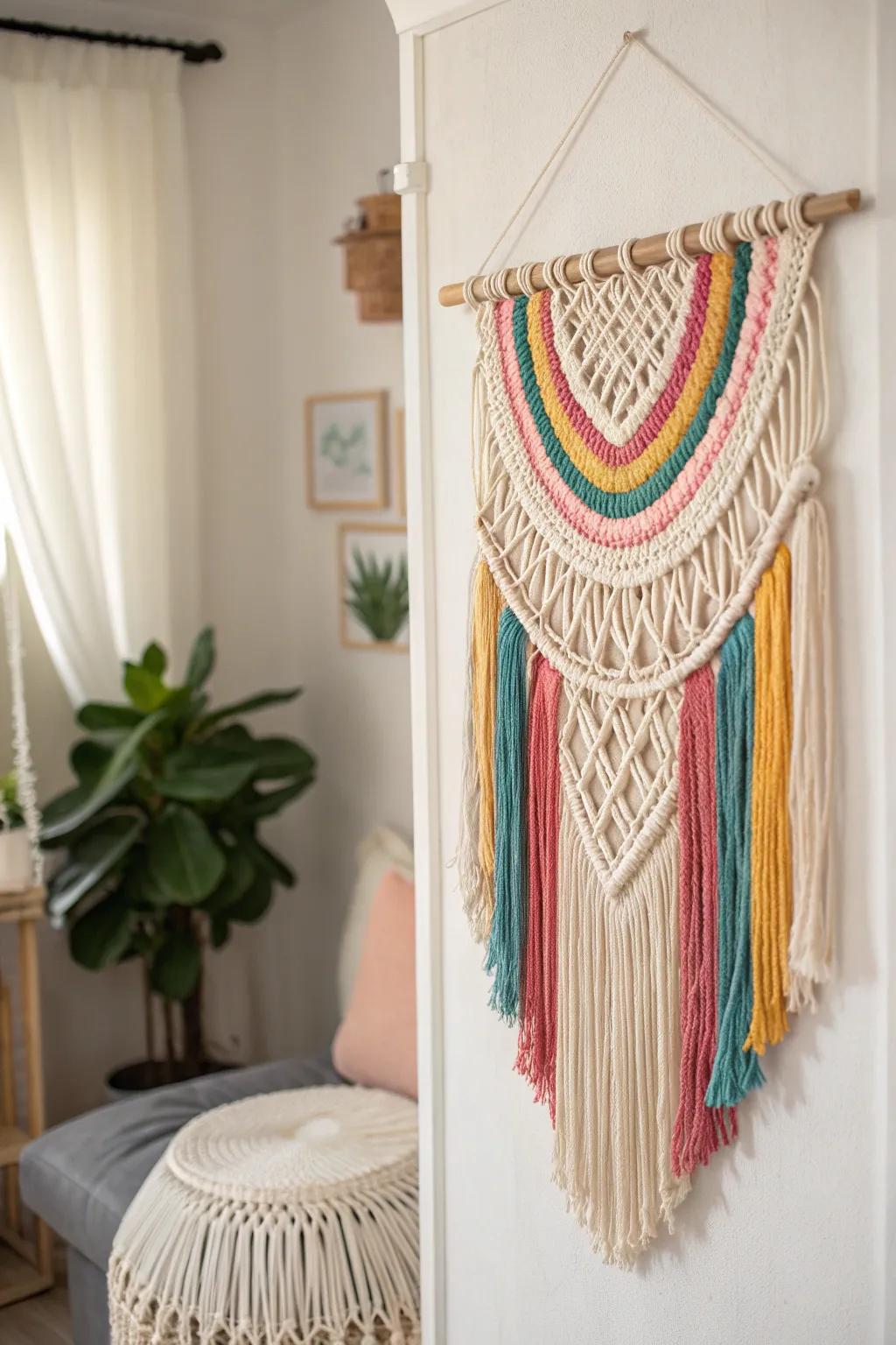 Transform your space with the vibrant elegance of handcrafted wall hangings.