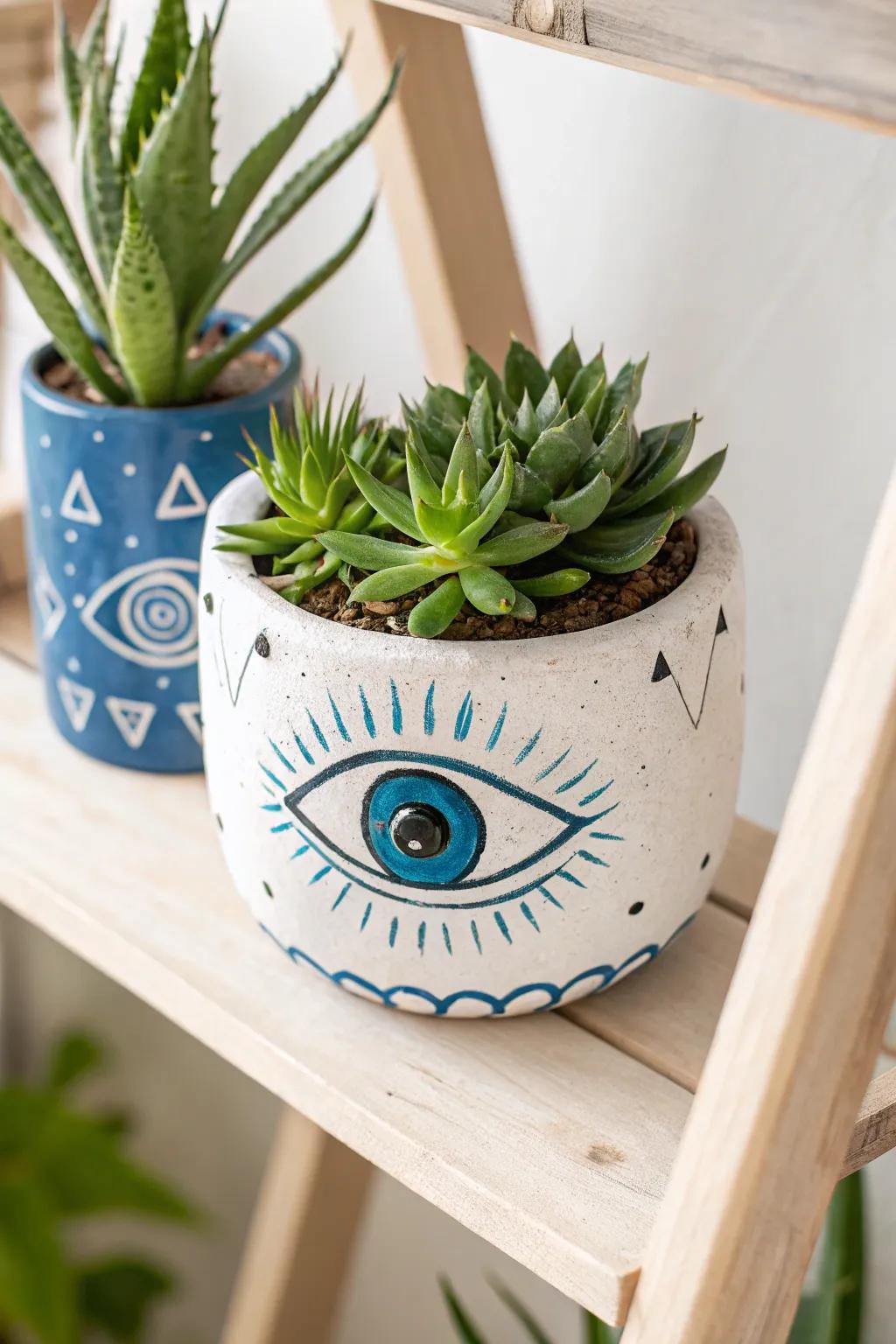 Add a whimsical twist to your decor with a handcrafted eyeball planter, perfect for those who love unique, minimalist designs.