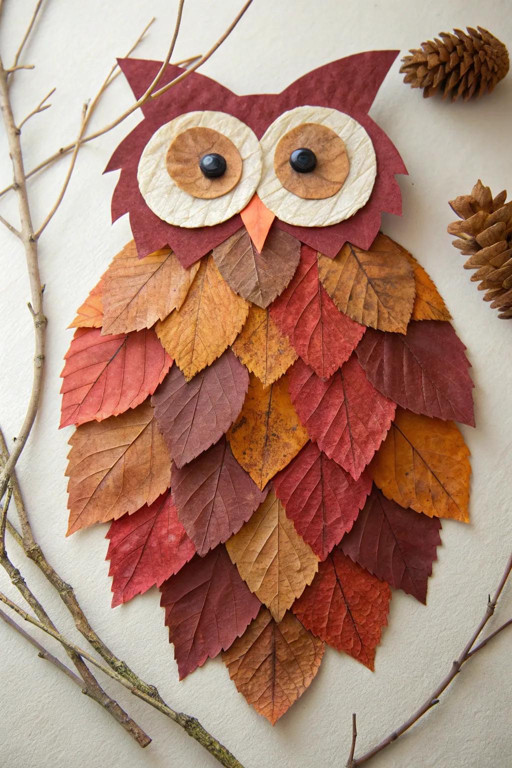 Embrace the whimsy of autumn with a charming leaf owl craft that brings nature's beauty indoors.