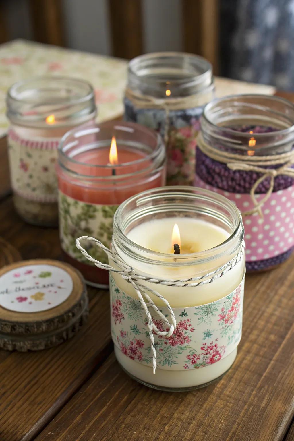 Homemade scented candles bring warmth and comfort to any home.