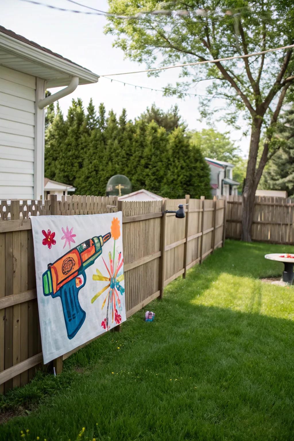 Unleash creativity with a splash of fun using water gun art.