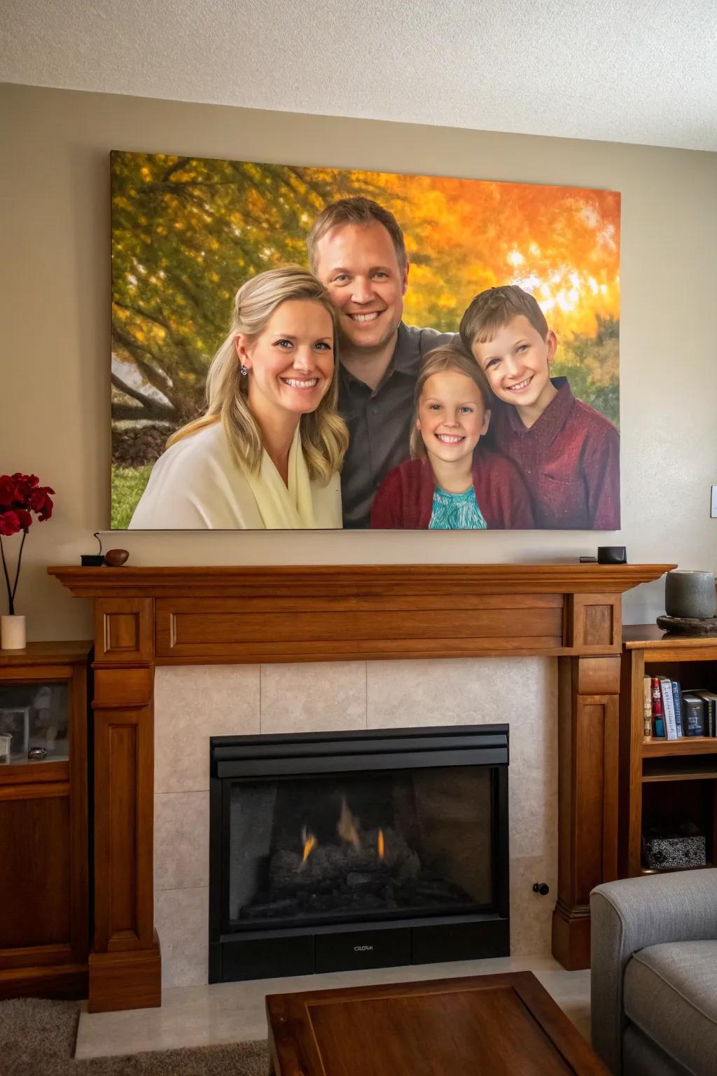 Create a lasting memory with a family portrait on canvas.