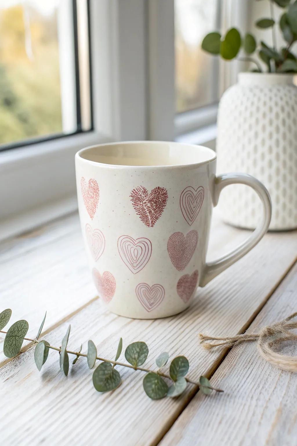 This personalized fingerprint mug captures the essence of love and craftsmanship, perfect for a memorable Father's Day gift.