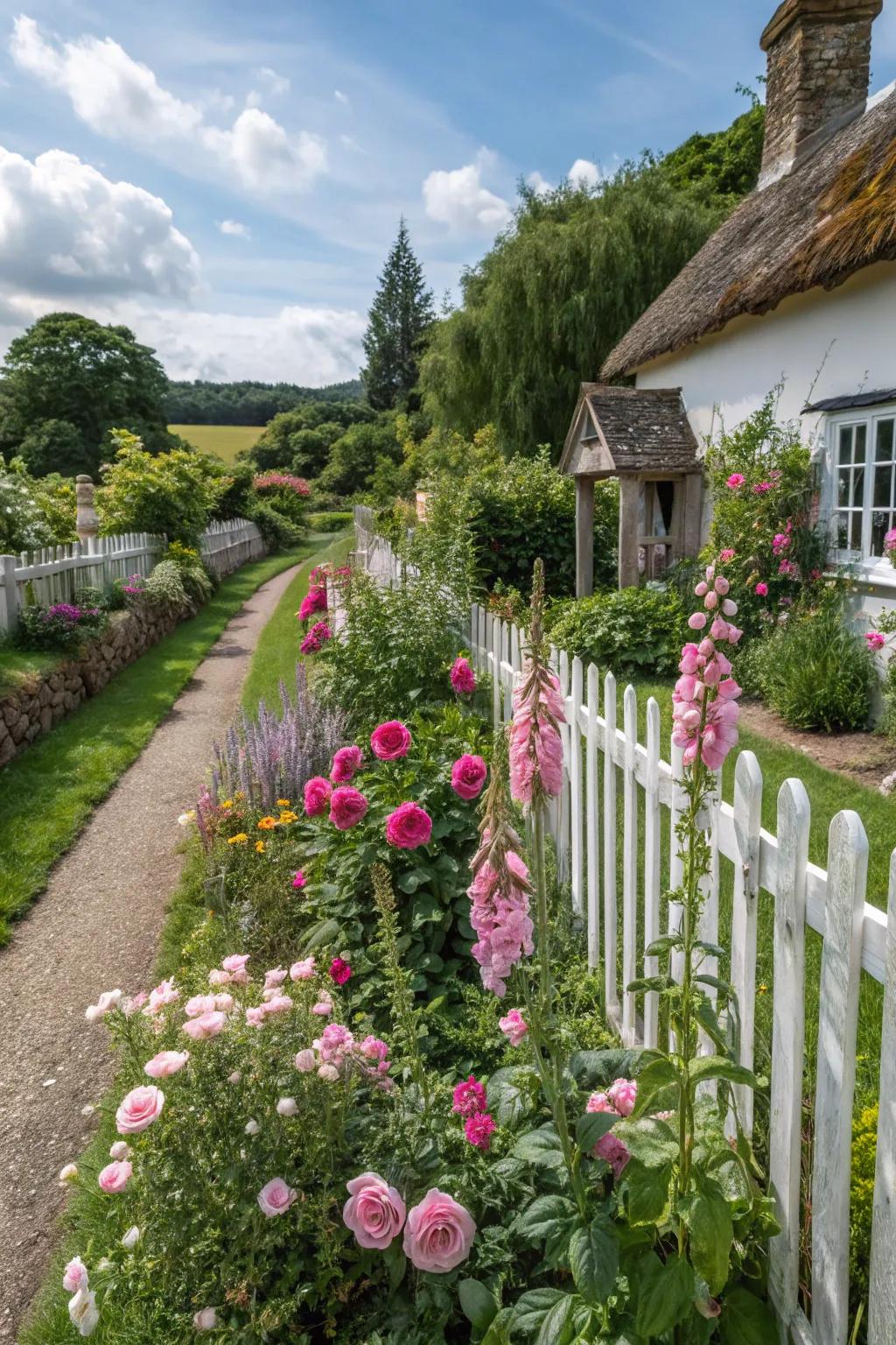 A charming cottage-inspired flower bed.