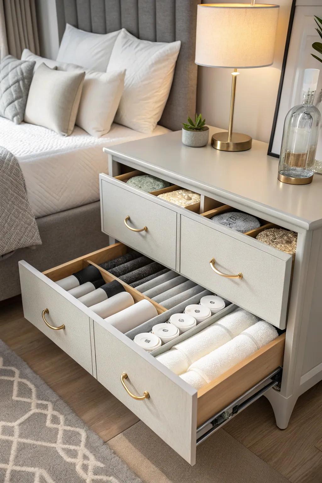 Keep your foam rollers organized in a dedicated drawer.