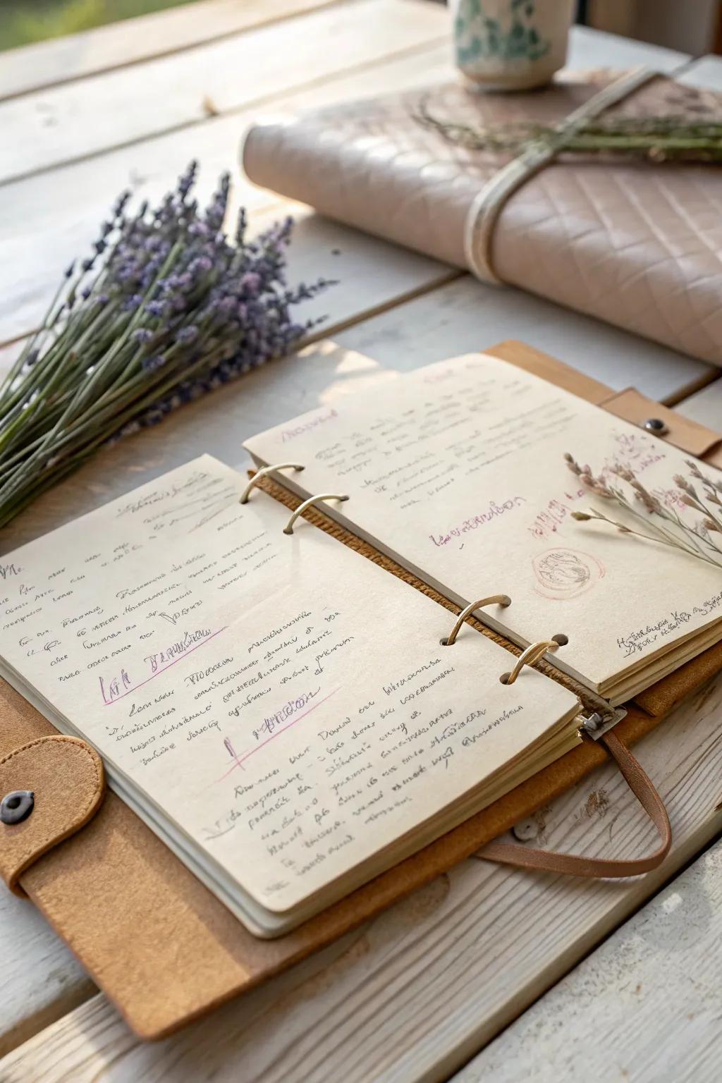 Capture the essence of friendship through shared stories and sketches in a beautifully crafted journal.