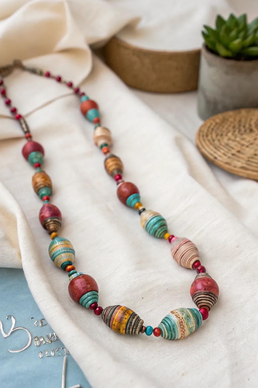 Transform yesterday's news into today's stylish statement with handmade paper bead jewelry.