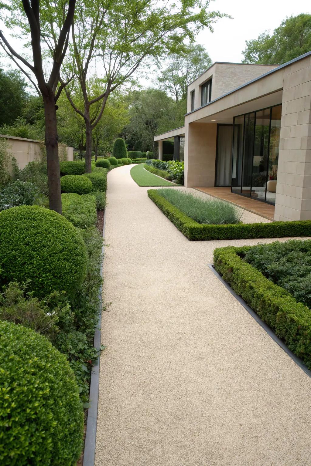 Sleek decomposed granite path.