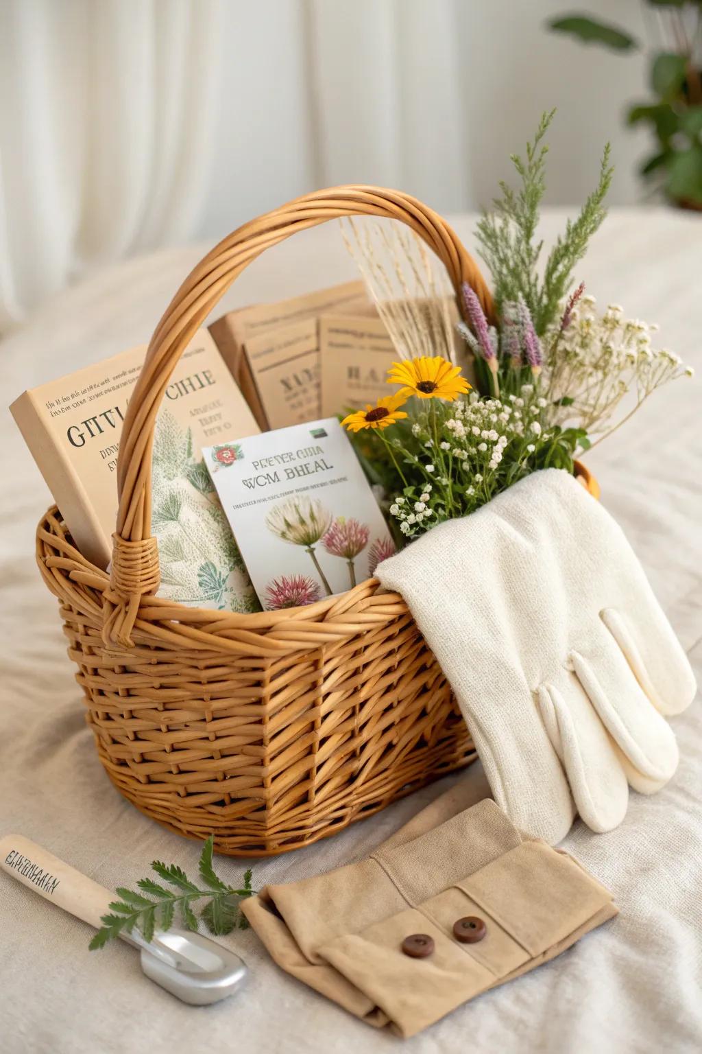 Discover the joy of gardening with this beautifully curated gift basket, perfect for nurturing a love for nature.