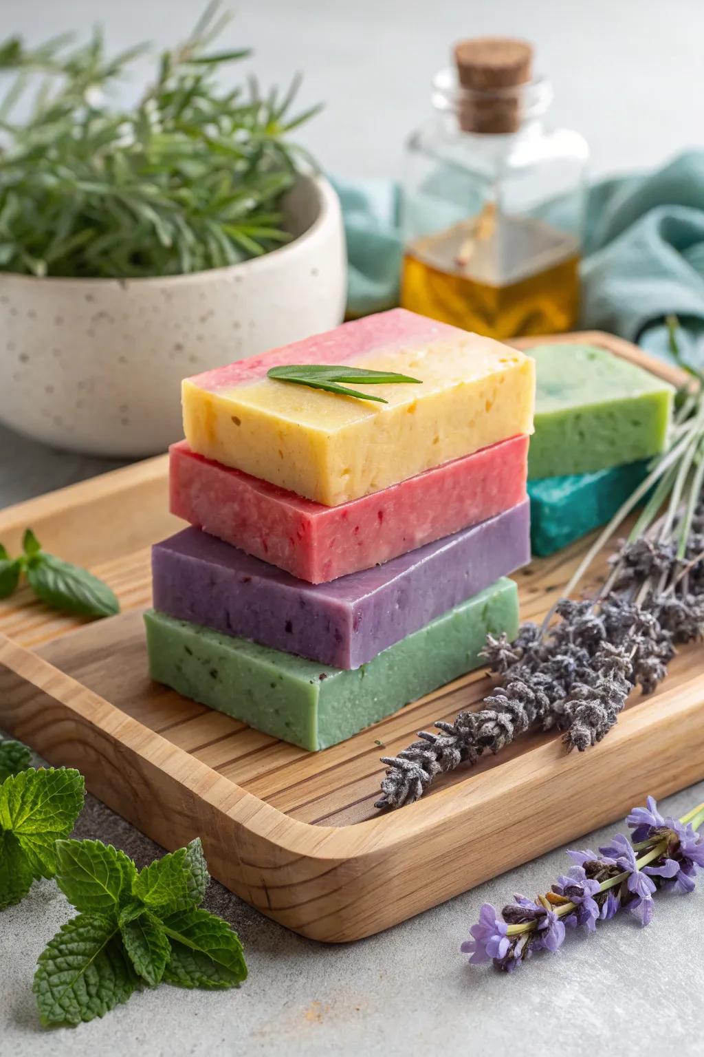 Handmade soaps offer a touch of luxury and personal care.