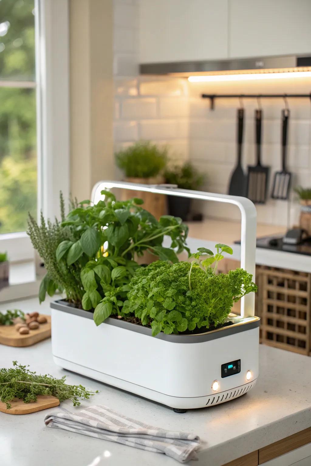 Cultivate a touch of green indoors with a smart garden kit.