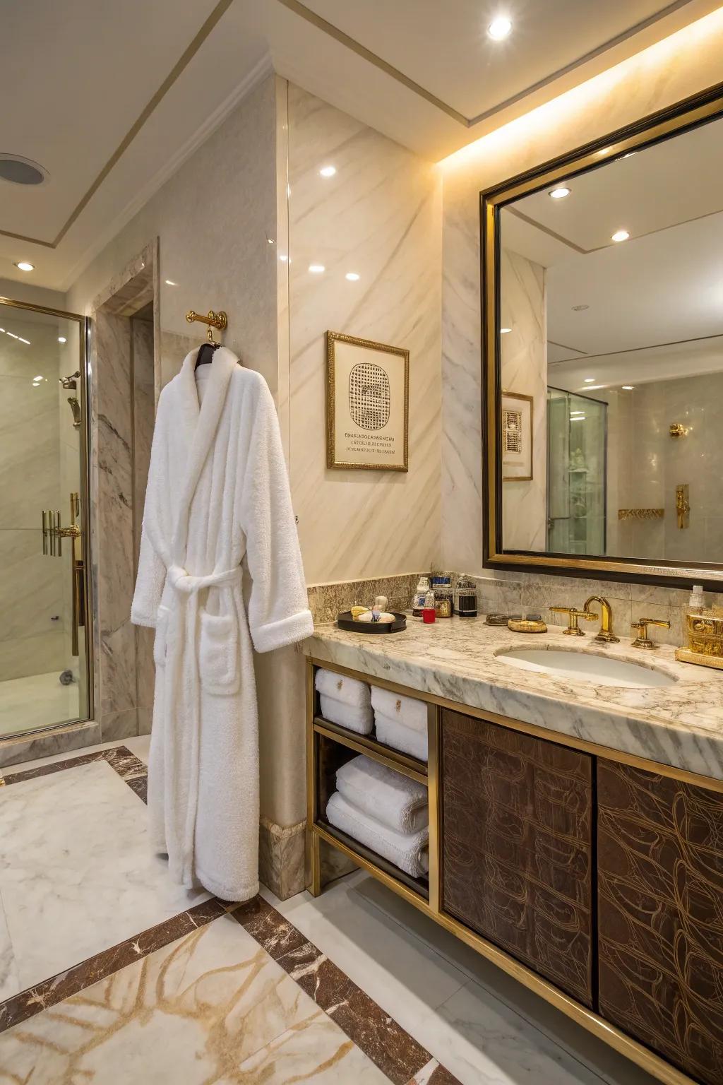 Incorporate small luxuries to elevate the guest restroom experience.