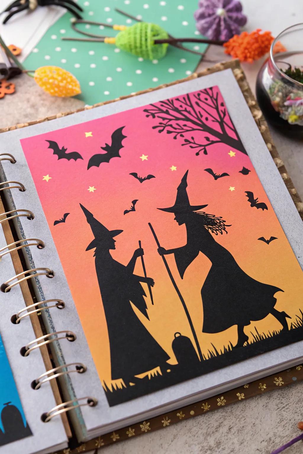 Use silhouettes for a dramatic Halloween effect.