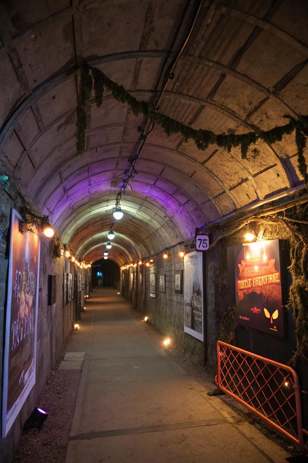 Sound-infused tunnels transport guests into a world of eerie enchantment.