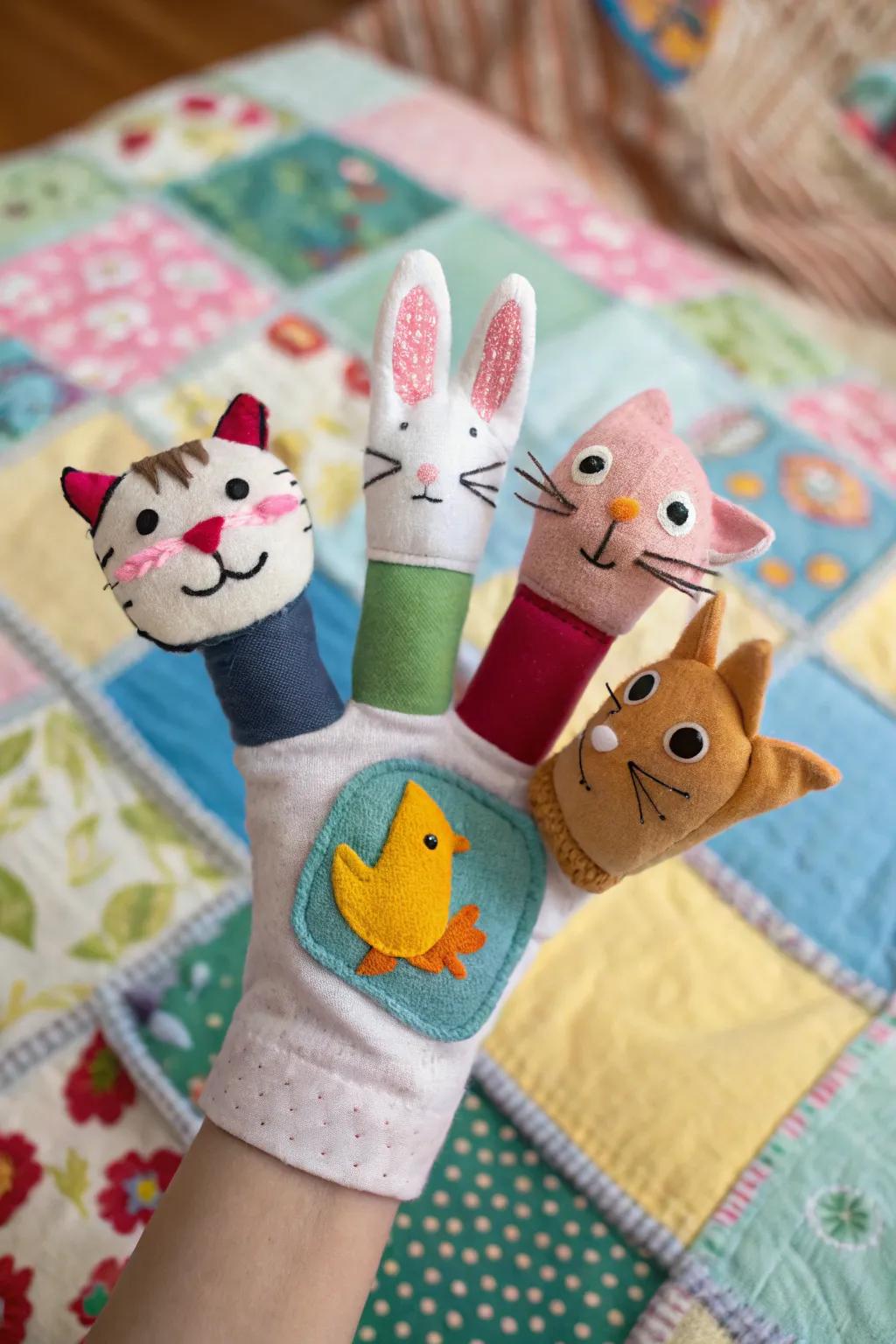 Glove puppets offer endless storytelling possibilities.