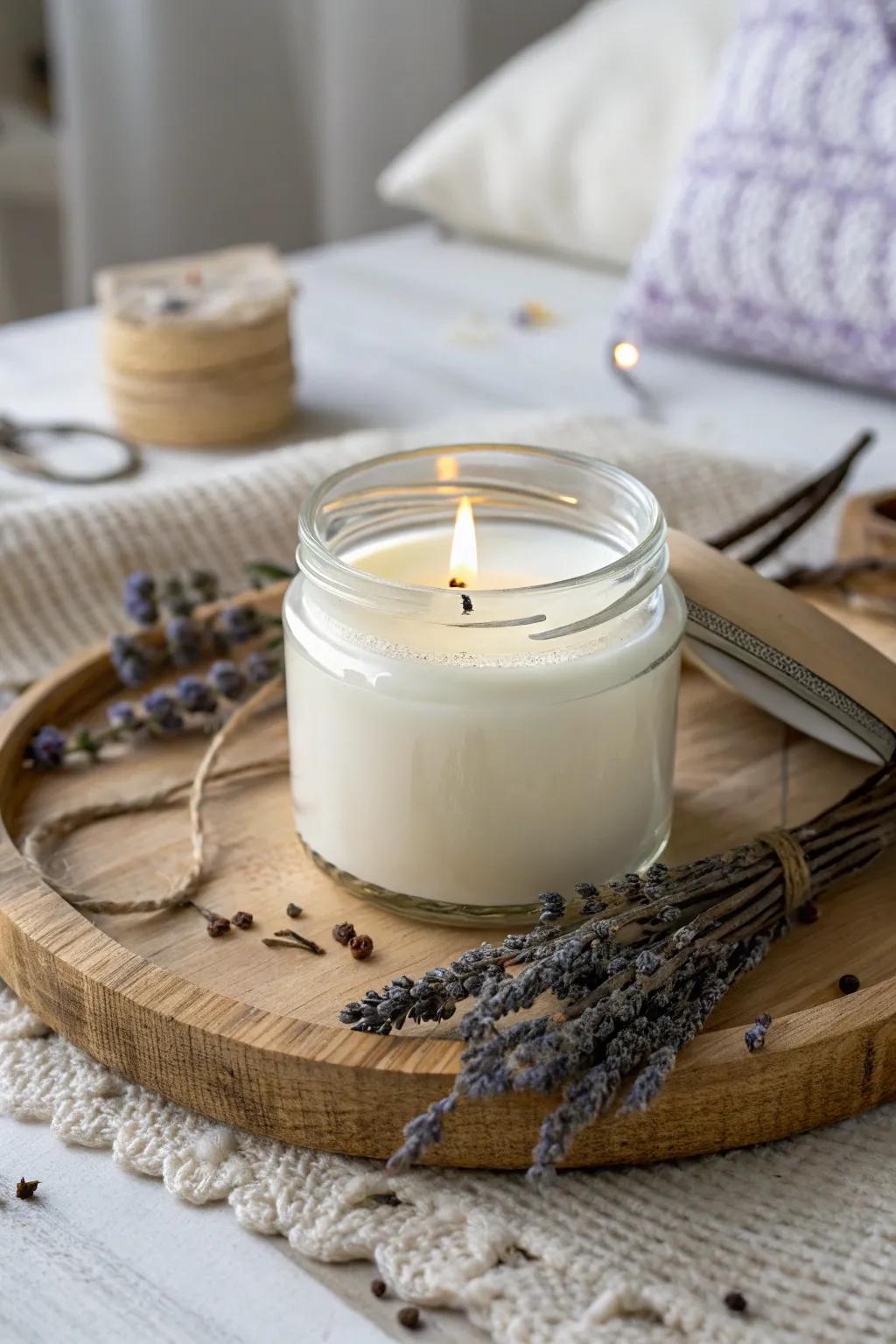 Craft your own cozy ambiance with DIY scented candles – a perfect blend of simplicity and natural beauty.
