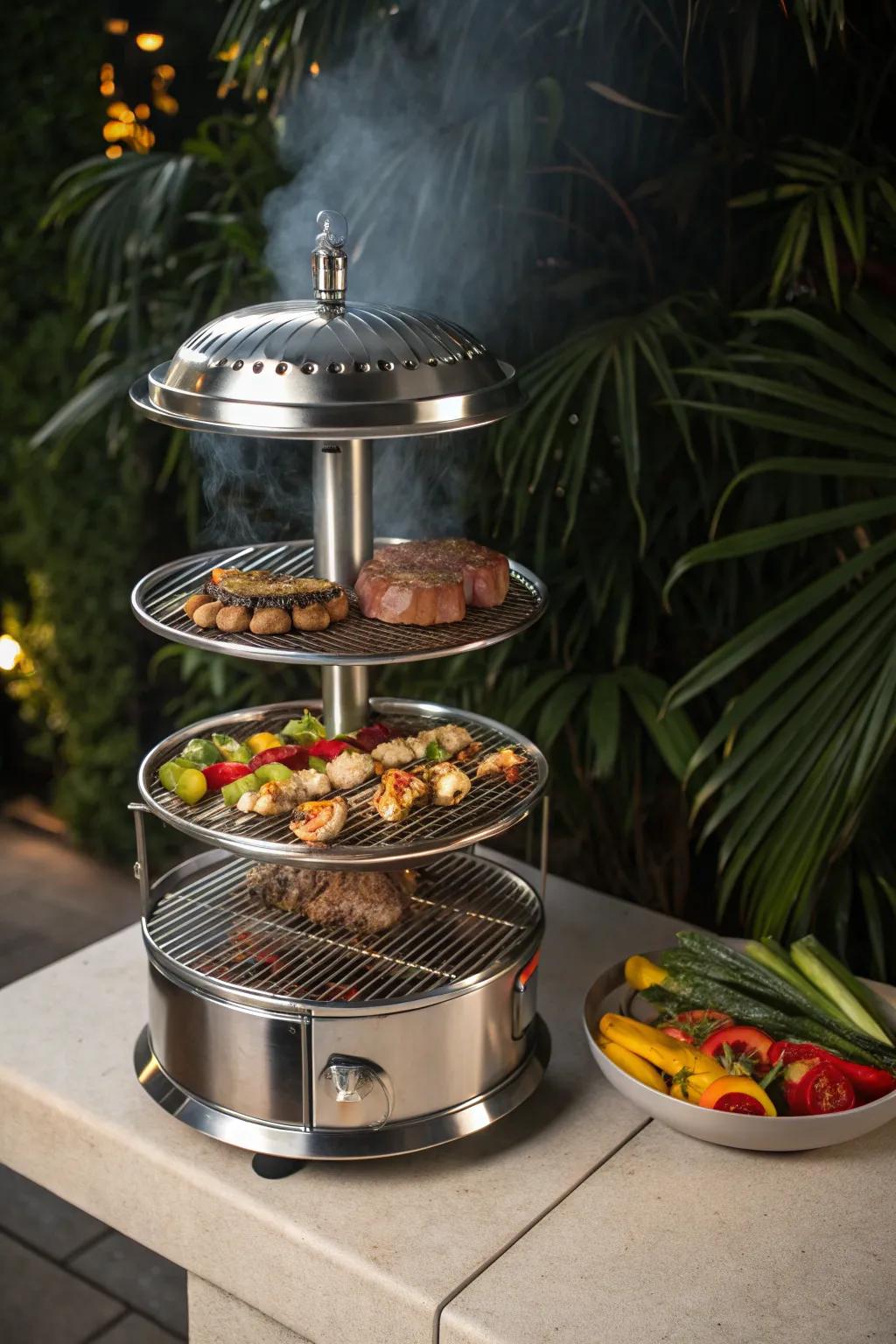 Elevate your grilling game with a multi-tiered masterpiece.