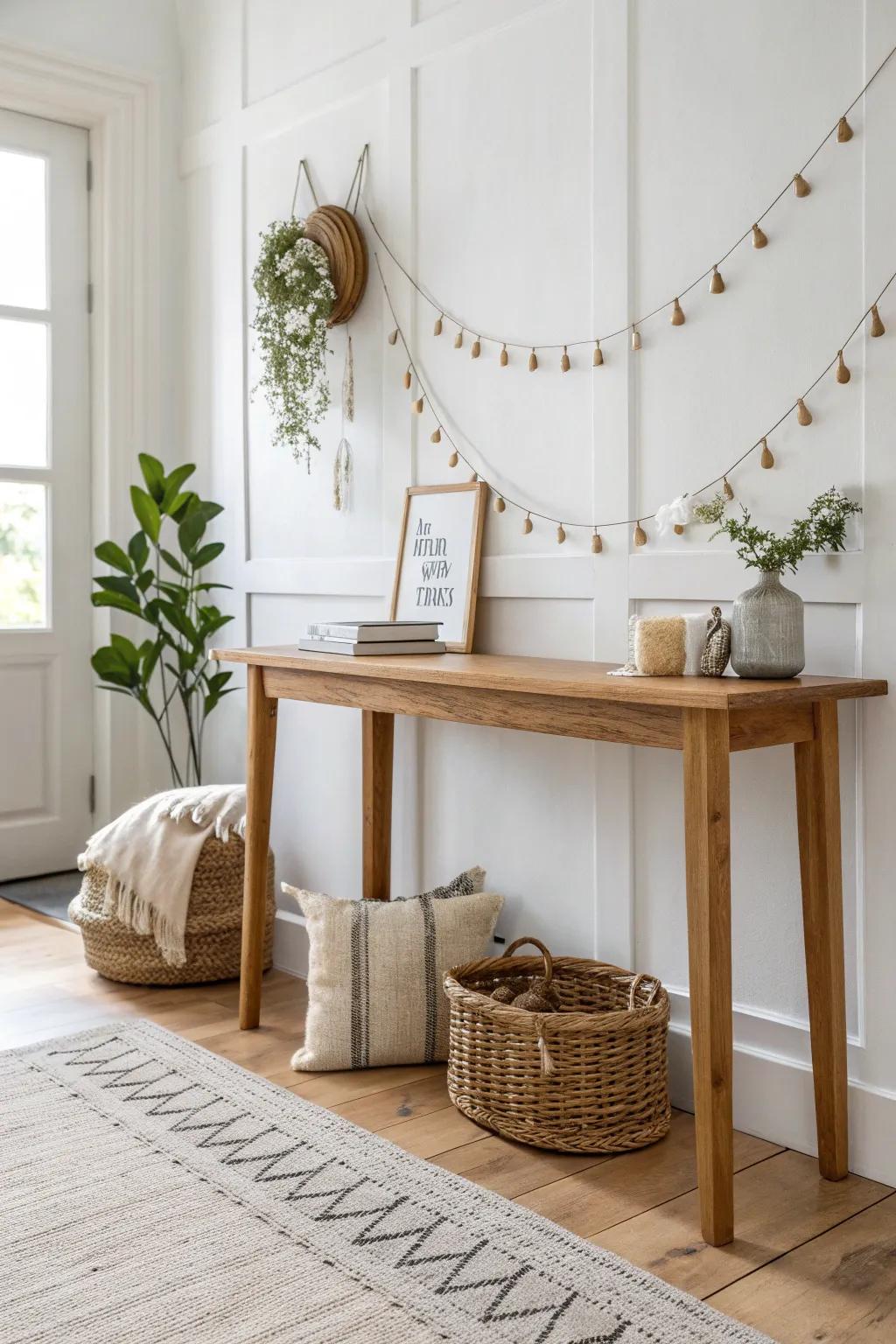 Effortlessly stylish: Keep cords tidy and walls undamaged with beautiful adhesive hooks.