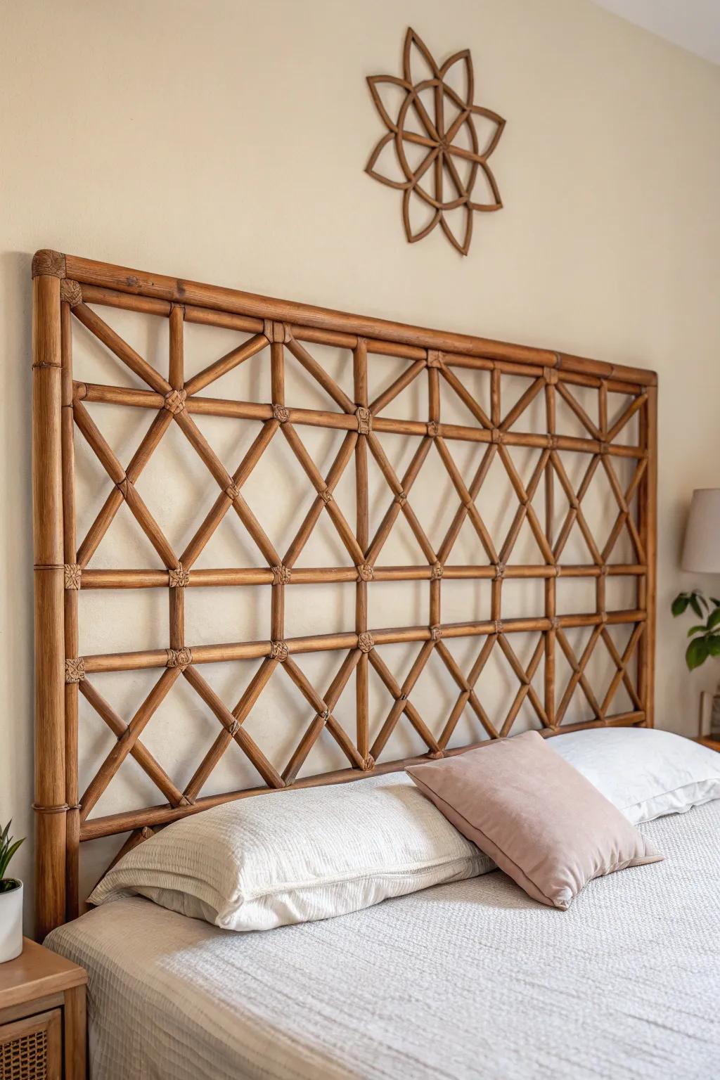 Elevate your bedroom decor with this stunning geometric wood headboard—where minimalist design meets artisanal craftsmanship.
