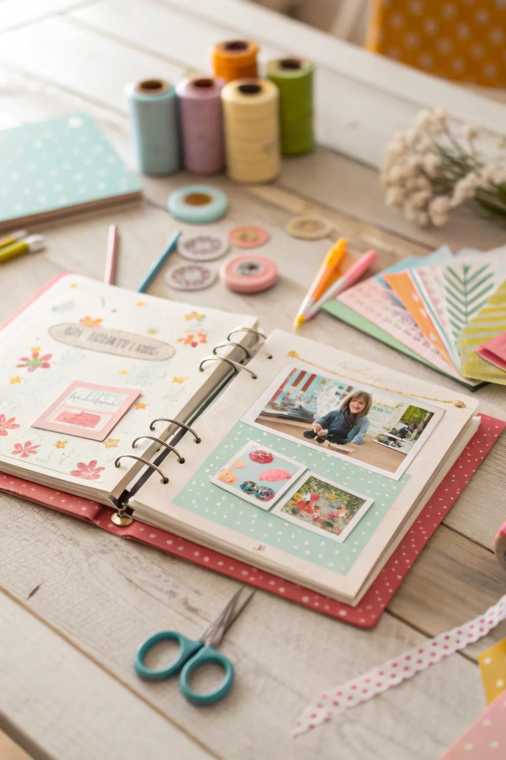 A handmade scrapbook for capturing life's adventures.