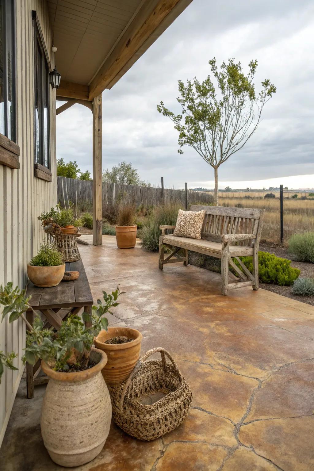 Stained concrete offers a personalized and vibrant look.