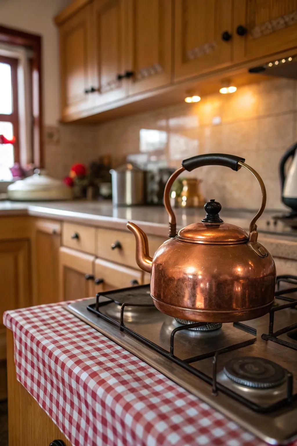 Brew your tea in style with a classic copper kettle.