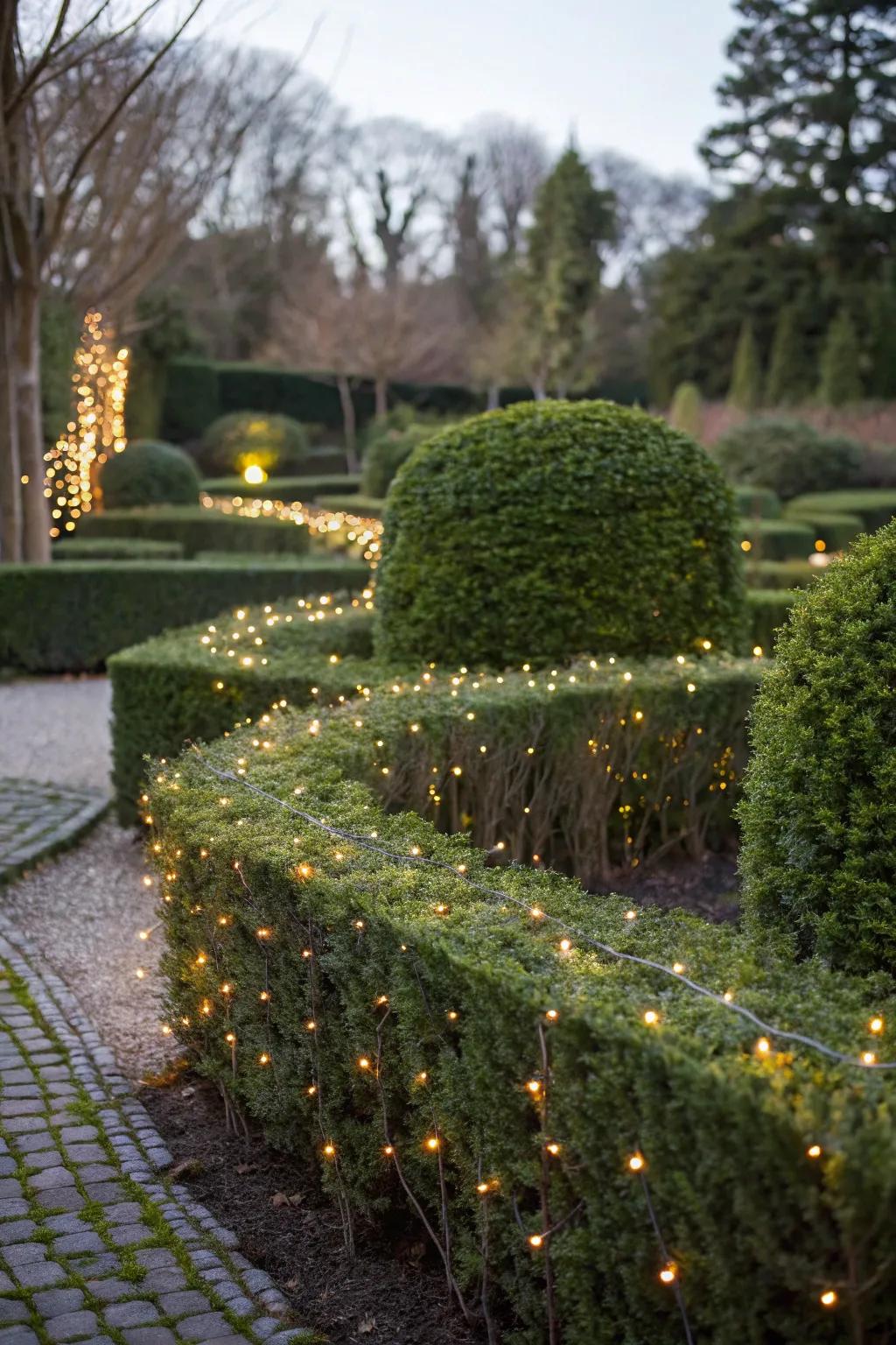 Transform plain hedges into glowing garden features.