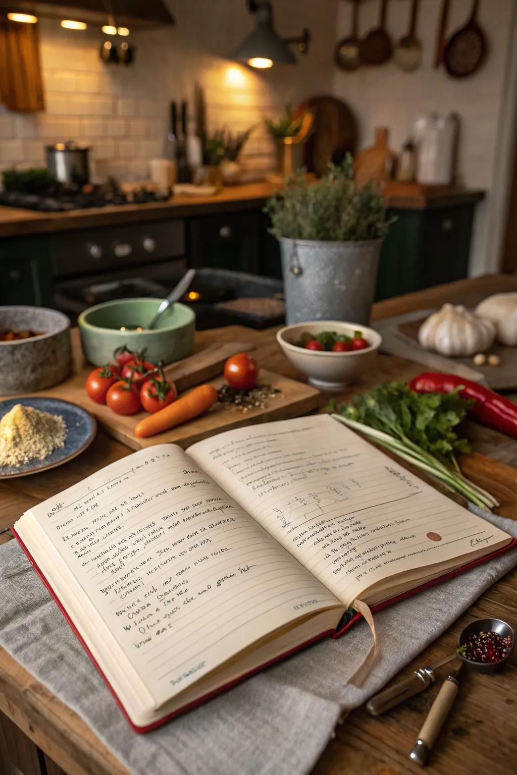 A recipe book is a gift that grows with memories.