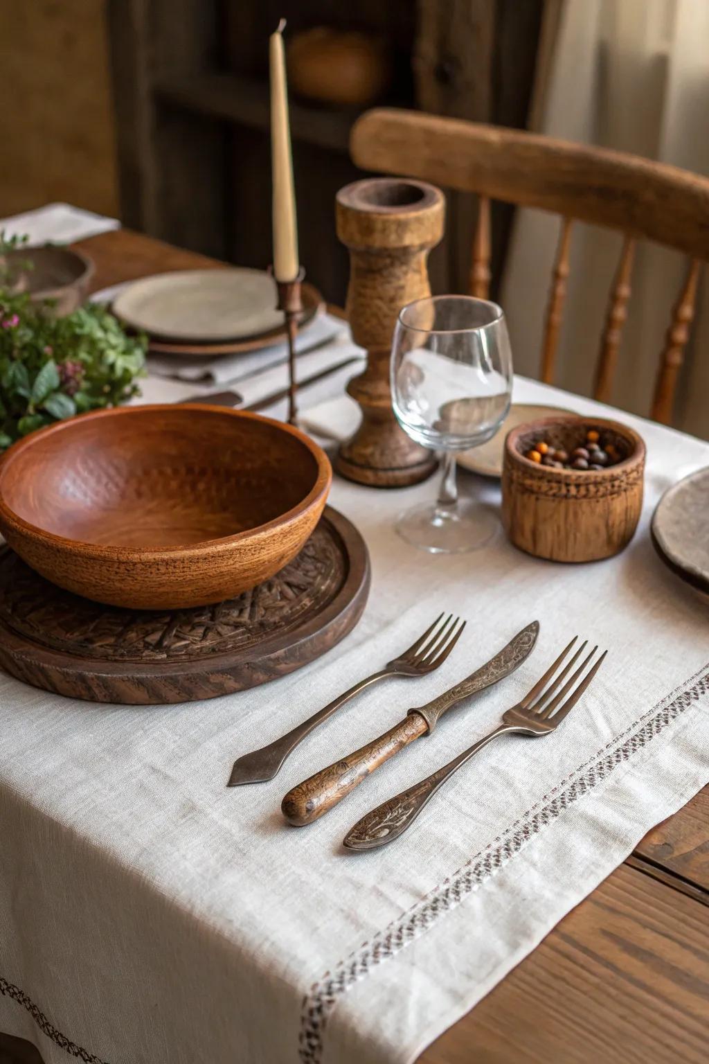 Hand-forged forks add elegance to your dining experience.