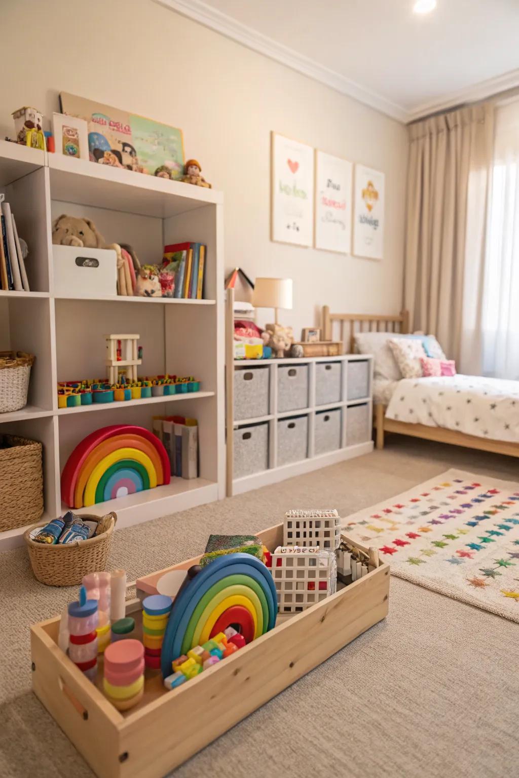 A selection of gender-neutral toys for fostering creativity and play.