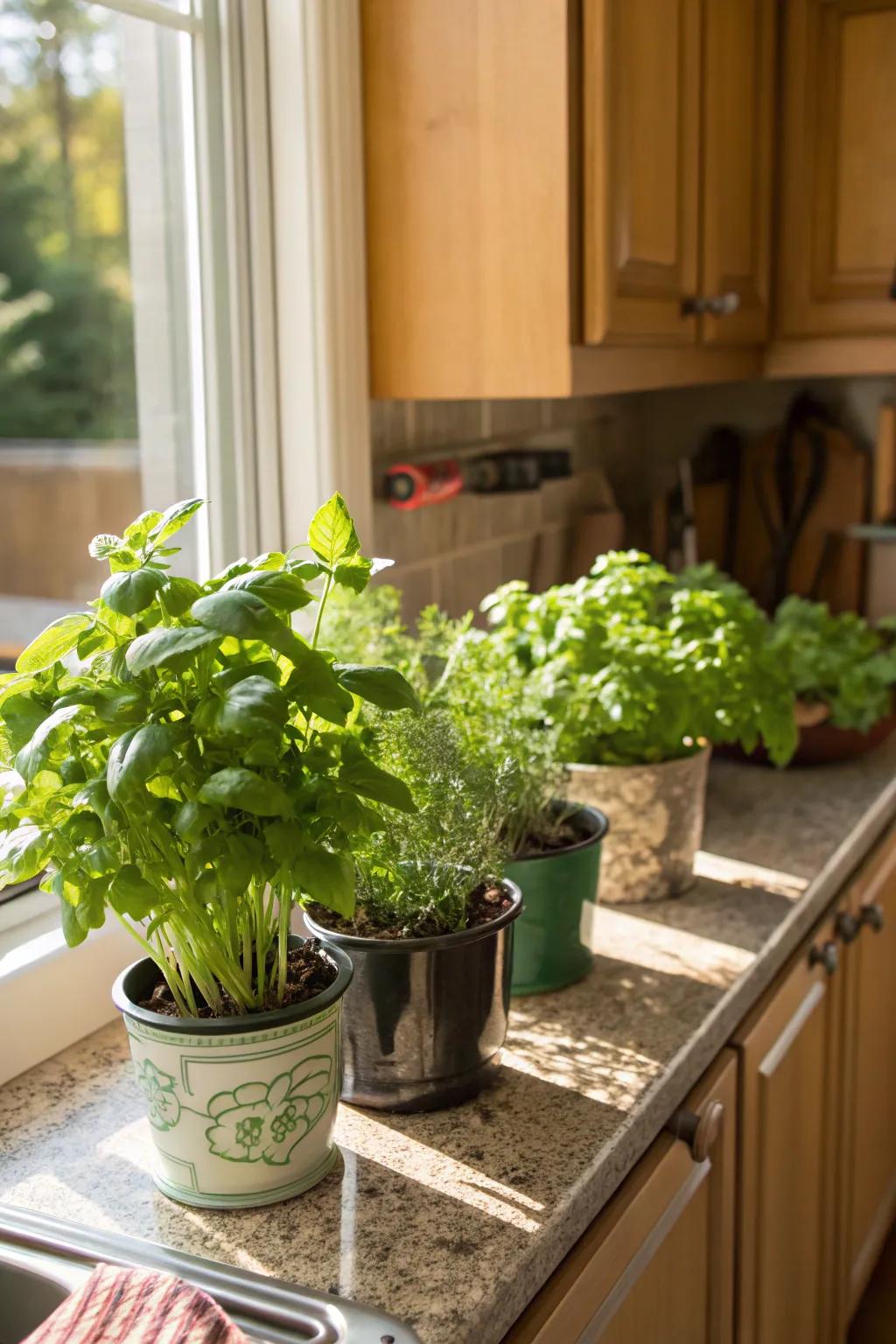 An indoor herb garden kit, bringing fresh flavors and greenery into the kitchen.