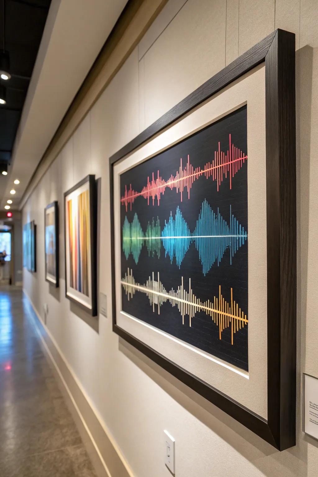 Sound wave art capturing the essence of a special message or song.