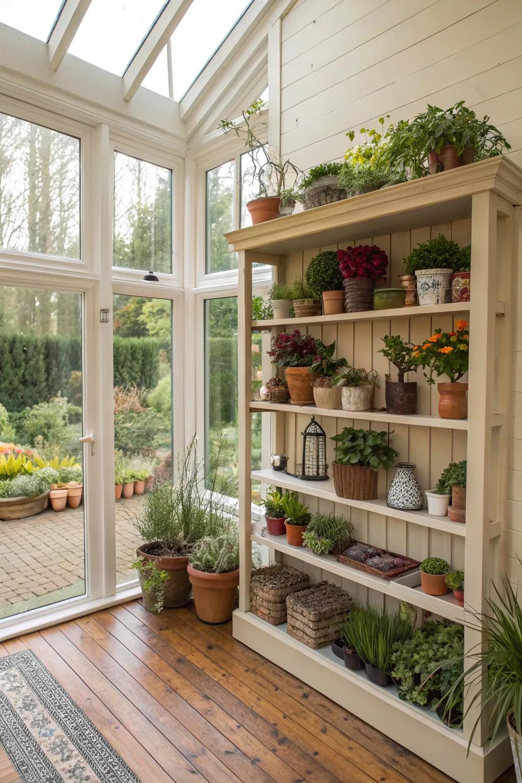 Make the most of your vertical space in the orangery.