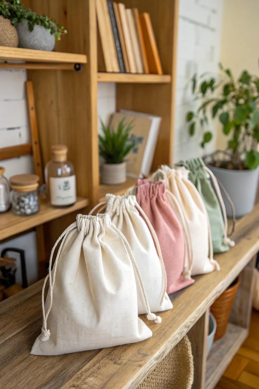 Fabric bags offer an eco-friendly way to store Epsom salt