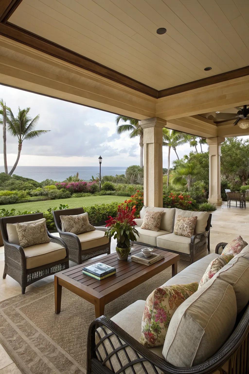 Blend indoor comfort with outdoor style on your lanai.