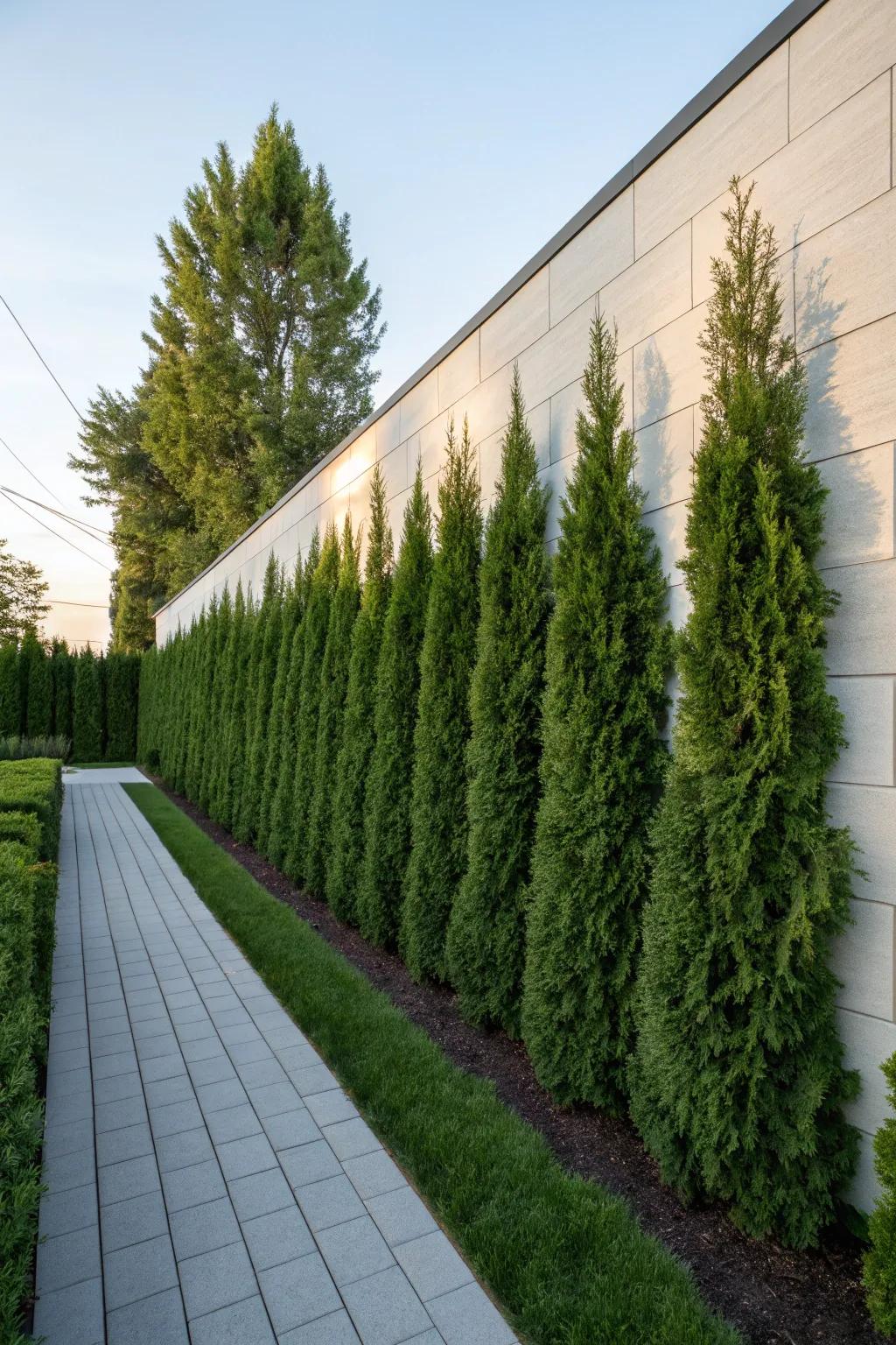 A stunning living wall made with vibrant arborvitae.